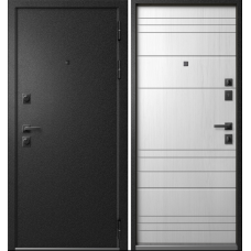 Дверь входная Эталон C-4 Черный муар - Белый снег